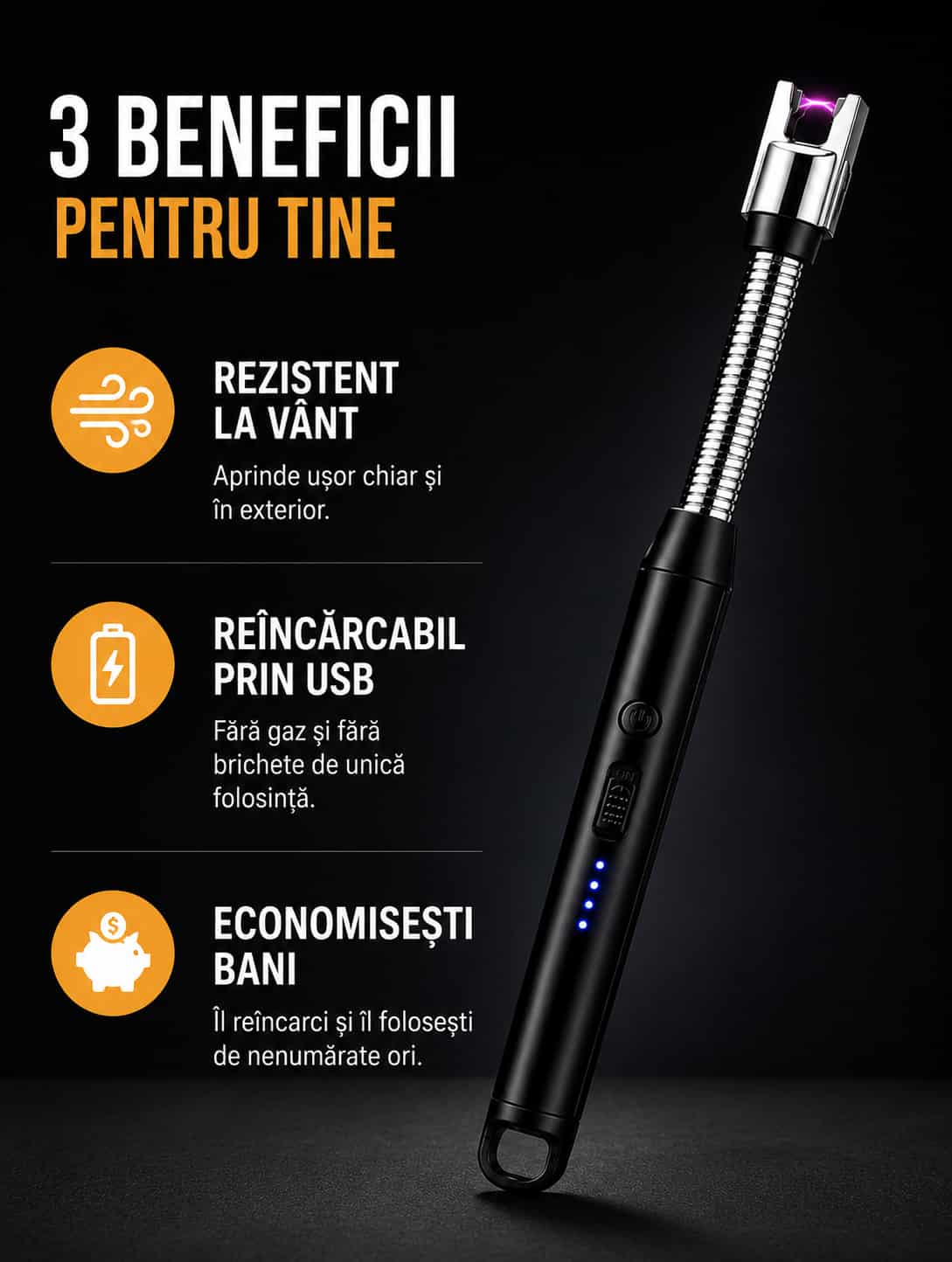 Bricheta Electrica Reîncarcabila USB