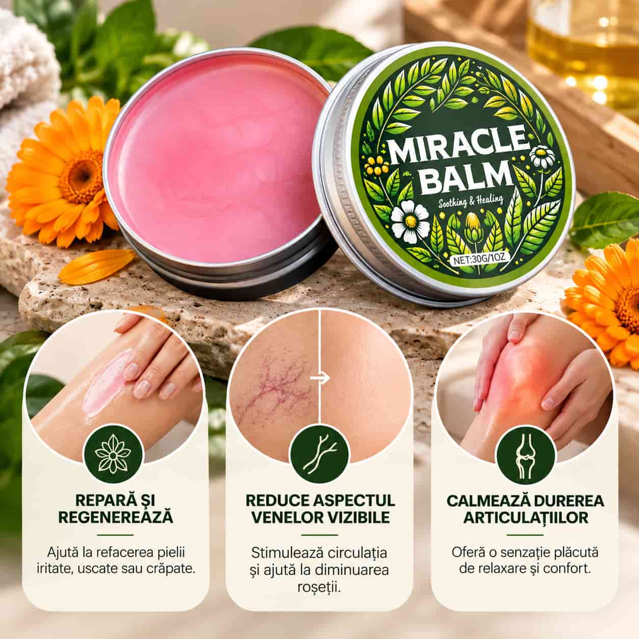 Dureri musculare sau articulare? Redescoperă confortul cu Miracle Balm! 🌿