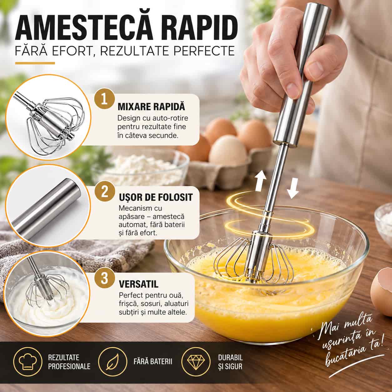 Tel Profesional Amestecă rapid și uniform – Telul practic de care ai nevoie în bucătărie