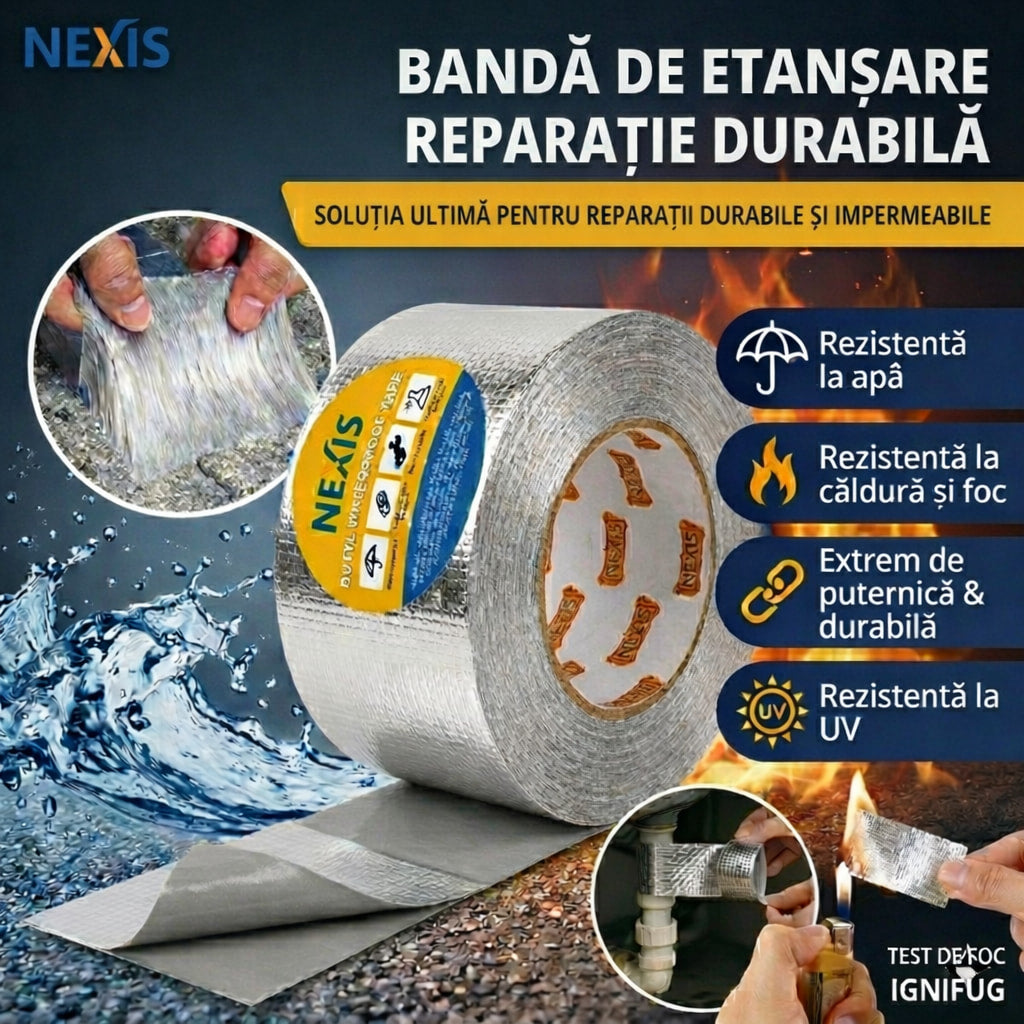 Bandă de Etanșare Impermeabilă – Reparații Rapide Fără Costuri Mari (1+1 GRATIS)