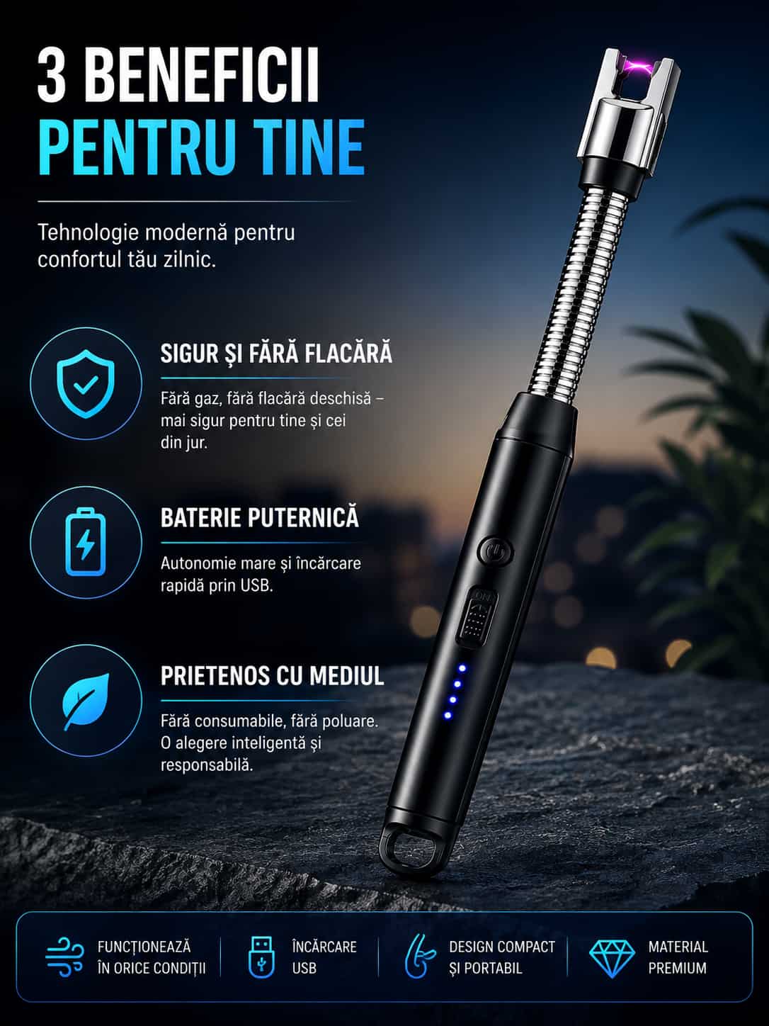 Bricheta Electrica Reîncarcabila USB
