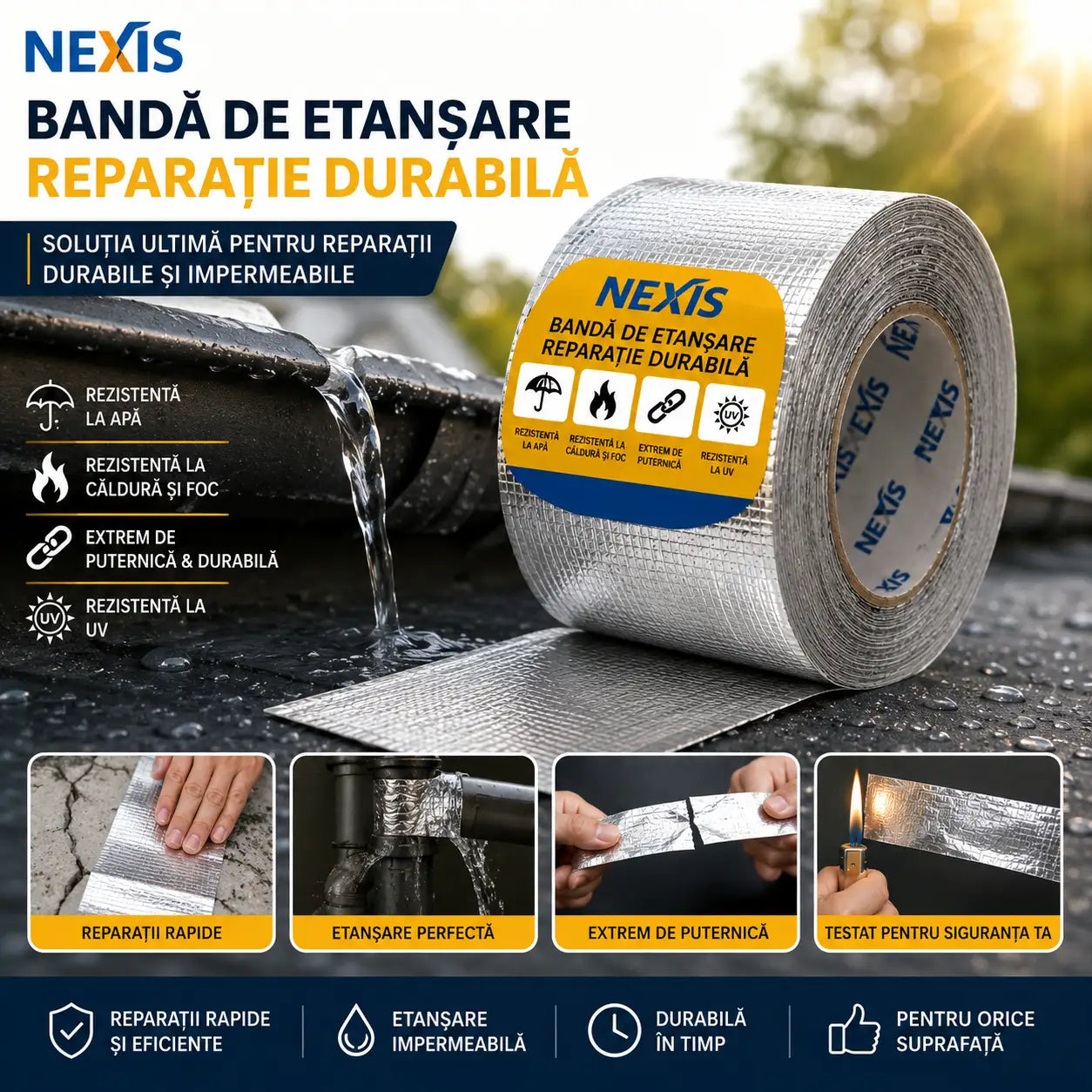 Bandă de Etanșare Impermeabilă – Reparații Rapide Fără Costuri Mari