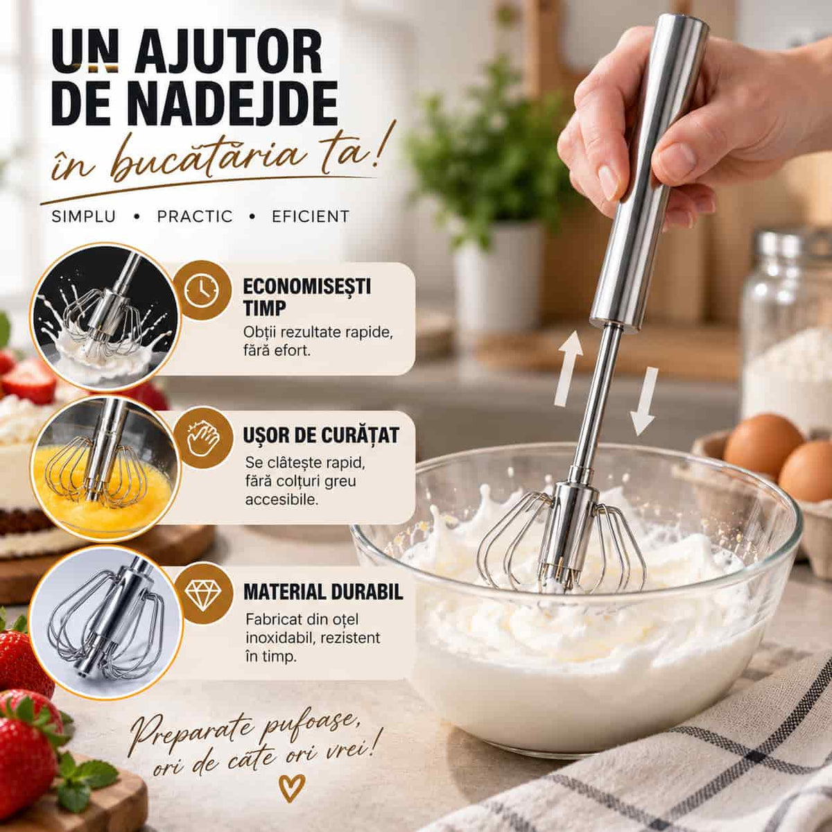 Tel Profesional Amestecă rapid și uniform – Telul practic de care ai nevoie în bucătărie